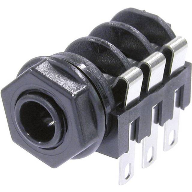 Neutrik NMJ6HC-S Hörlursuttag 6.35 mm Hona inbyggd horinsontell Antal poler: 3 Stereo Svart 1 st
