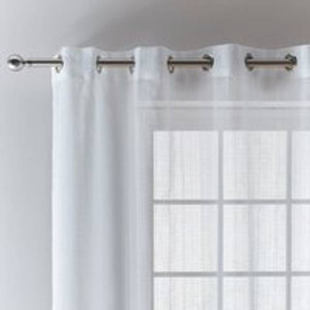 Aspen Sheer Eyelet Voile Panel - White