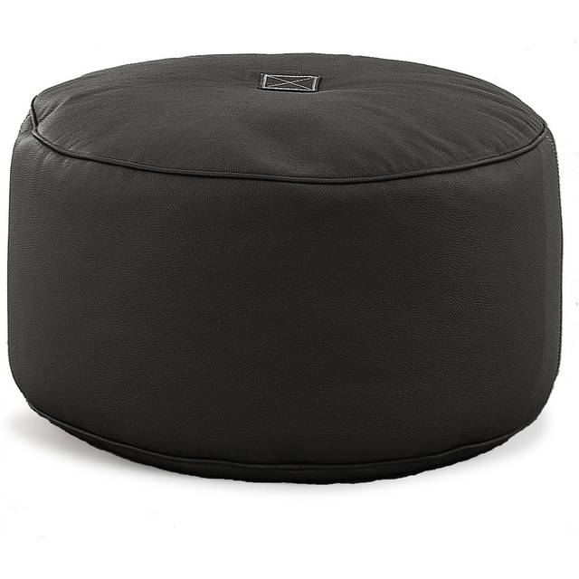 Tiny Moon Leather Pouf - TRIMM Copenhagen, Black