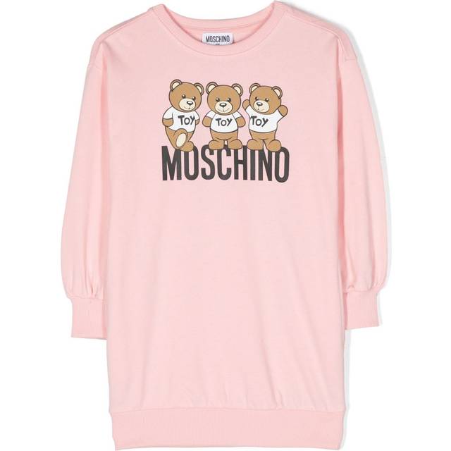 Moschino Kids - Teddy Bear cotton midi dress - kids - Cotton - 14 - Pink