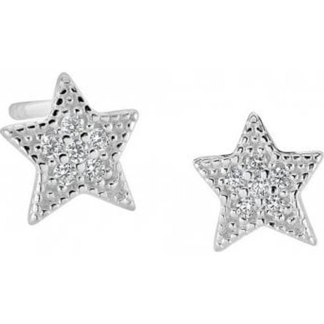 Dew Sterling Silver Cubic Zirconia Twinkling Star Stud Earrings 37002CZ027