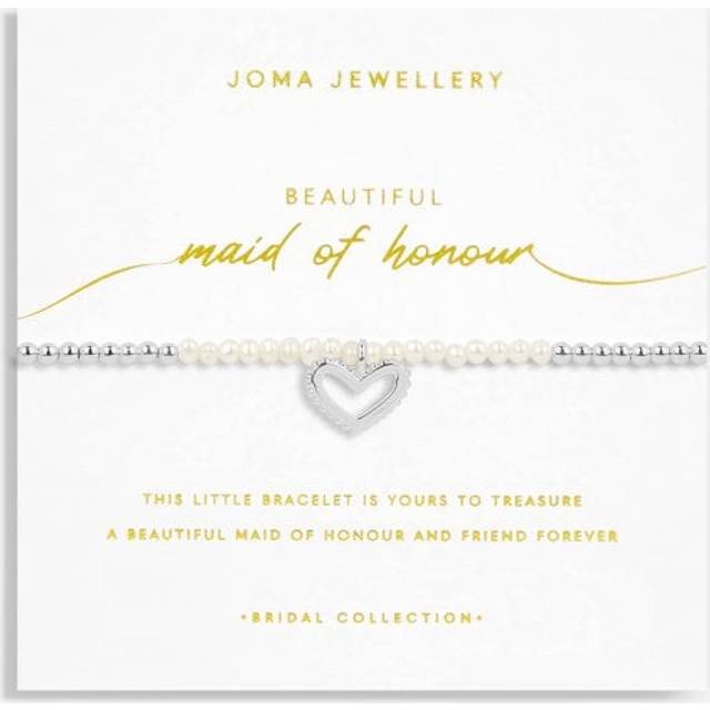 Joma Jewellery Maid of Honour Bridal Pearl Beaded Bracelet, Silver