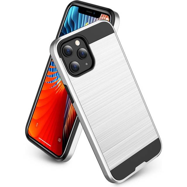iPhone 12 / 12 Pro Brushed Hybrid Skal - Silver
