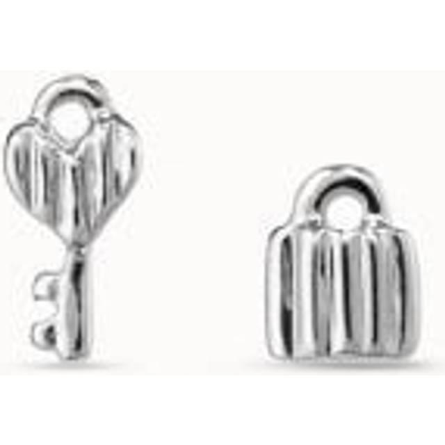 Unlock Silver Metal Earrings
