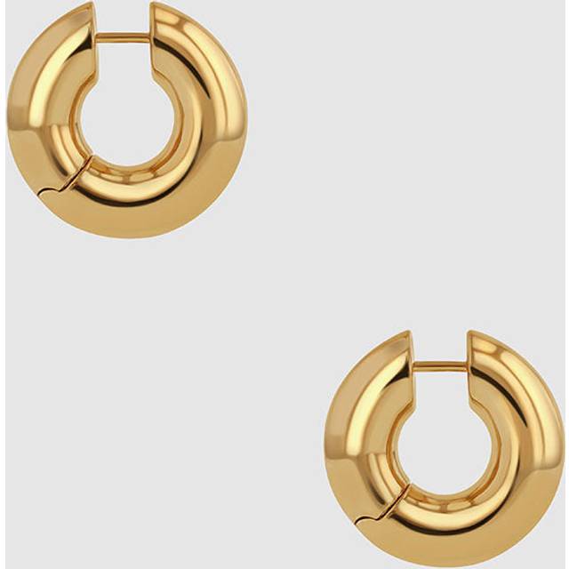 Small Bold Link Hoops - Gold
