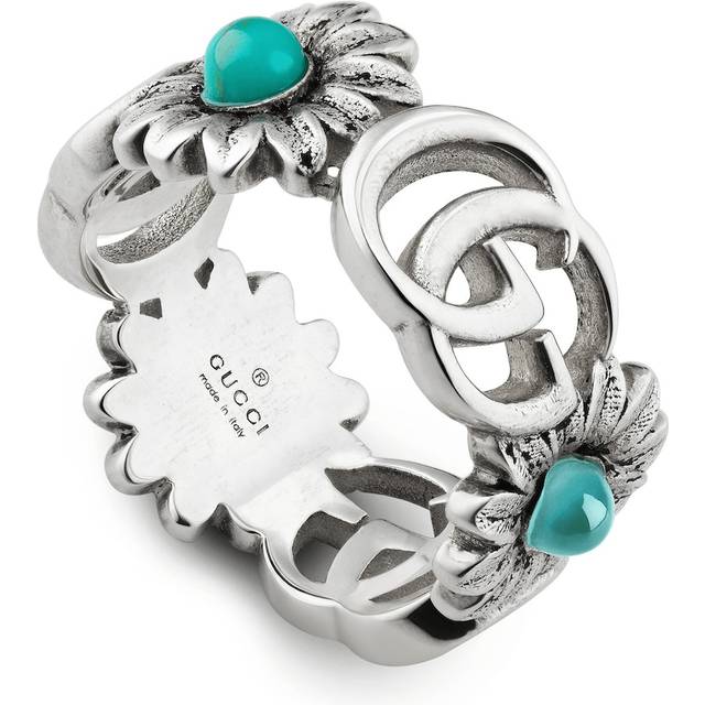 Gucci GG Marmont Silver Flower Ring YBC527394001013 53 (M) - Blue