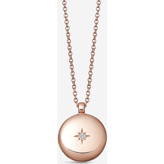 Astley Clarke Womens Rose Gold Vermeil White Sapphire and 18ct Rose-gold Locket Necklace 1 Size
