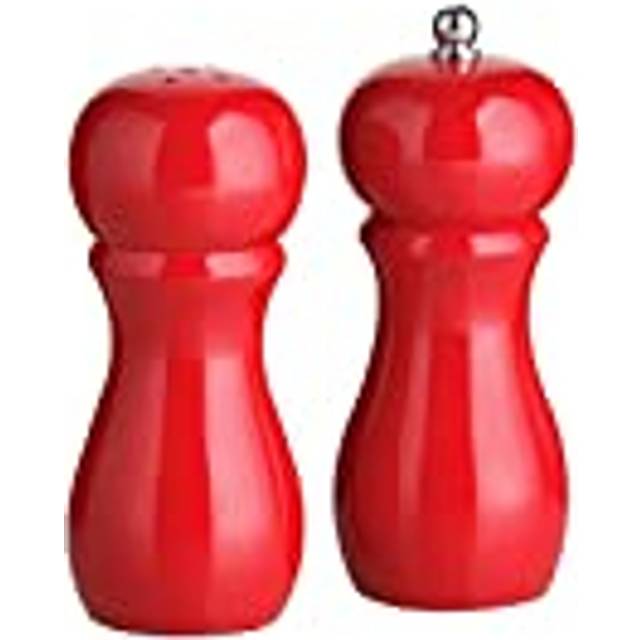 Salt Shaker and Pepper Mill Set,  Red Shiny Finish