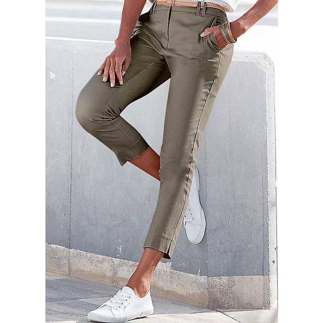 Vivance Cropped Chinos - Khaki