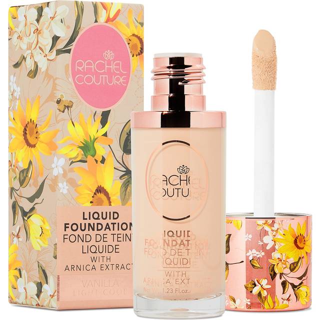 Rachel Couture Lightweight Liquid Foundation with Buildable Coverage & Matte Finish | Vegan & Cruelty-Free | Skin-Nourishing Arnica Extract Infusion -
