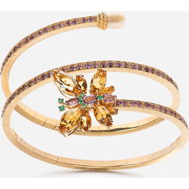 Dolce & Gabbana Butterfly Bracelet 18-carat Yellow Gold, Citrines, Amethysts, And Emeralds - Woman Bracelets Gold Gold M