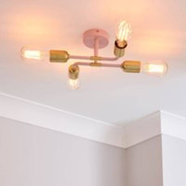 Kacy 4 Light Flush Ceiling Light - Blush