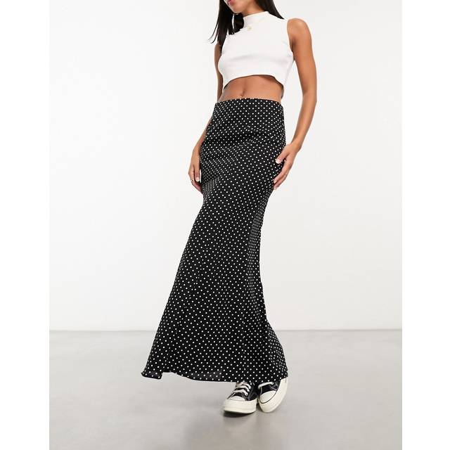 Woven Polka Dot Midaxi Skirt