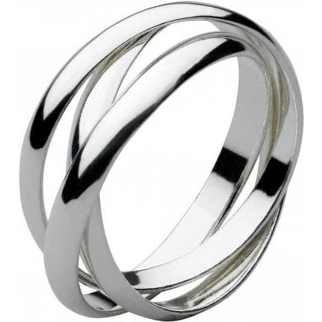 Dew Sterling Silver Russian Wedding Band Plain 3mm Ring 2006HP024 / Size T