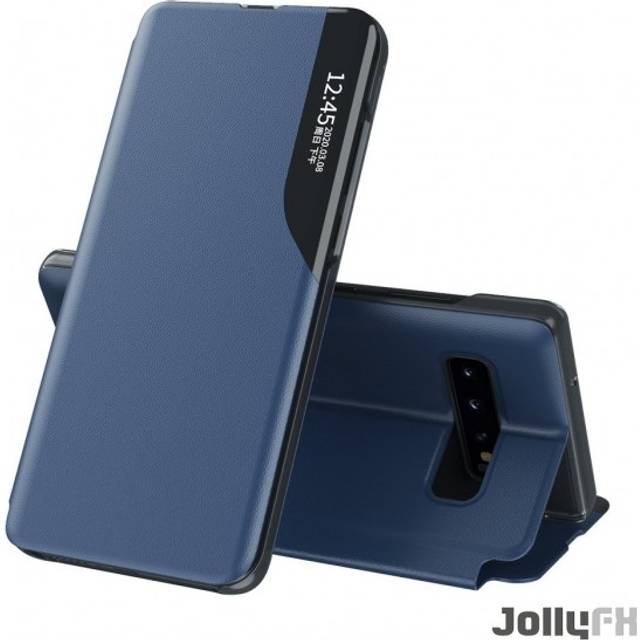 Samsung Galaxy S10+ (S10 plus) - Flip Fodral Blå (time-view)