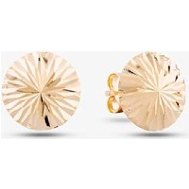 9ct Yellow Gold Round Disc Stud Earrings SE247
