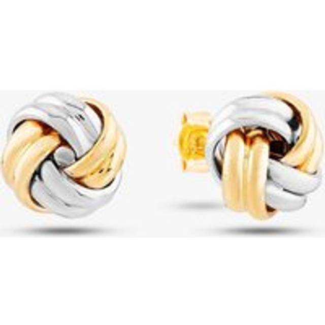 9ct Two Colour Gold Small Double Knot Stud Earrings 2.55.6219