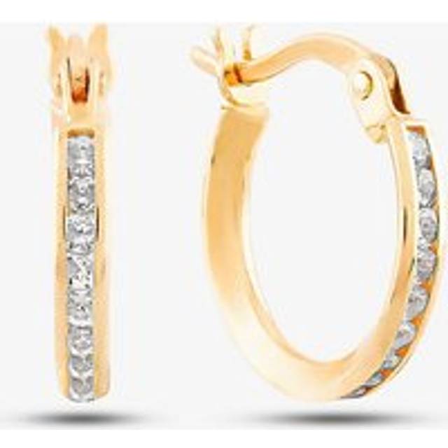 9ct Yellow Gold Cubic Zirconia Creole Earrings 1.58.8359