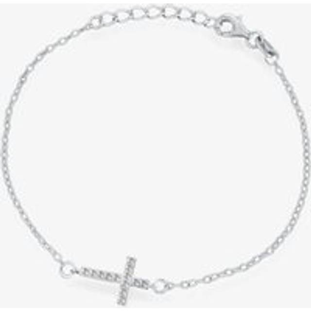 Silver Cubic Zirconia Cross Bracelet 8.28.9892