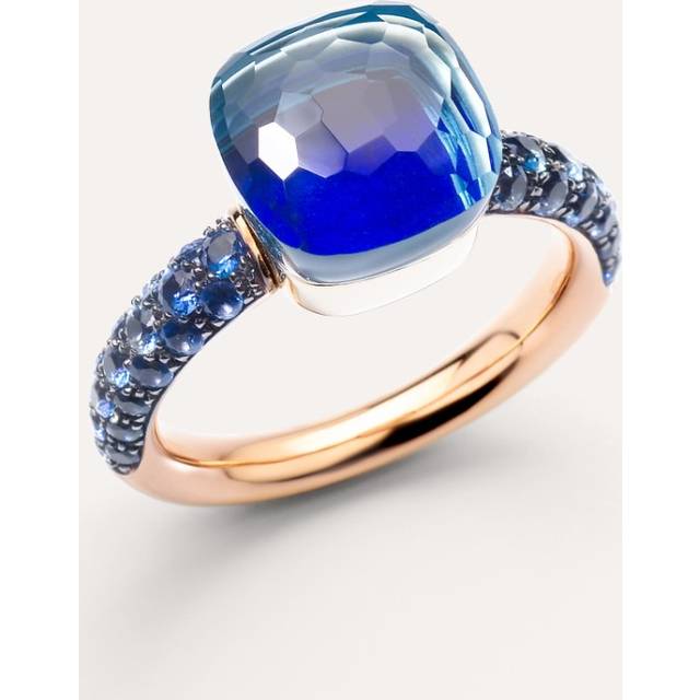 Pomellato Mixed Gold, Blue Topaz and Lapis Nudo Ring - 53