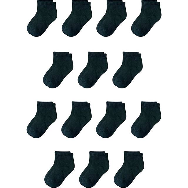 Amazon Essentials Unisex Kids cotton Ankle Socks  14 Pairs  Black  Med