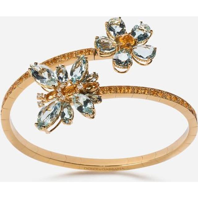 Dolce & Gabbana Butterfly Bracelet 18-carat Yellow Gold And Aquamarines - Woman Bracelets Gold S