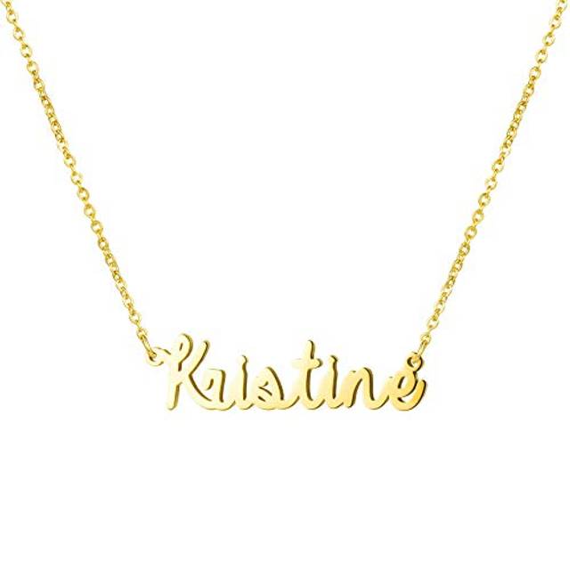 Awegift Women Jewelry Name Necklace Big Initial Gold Plated Best Frien