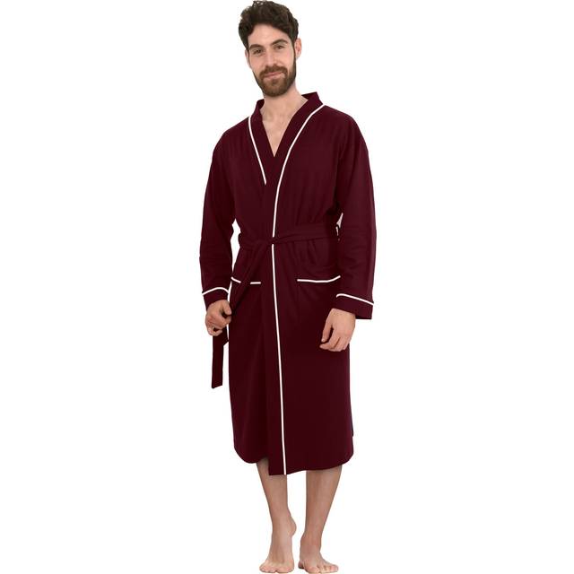 NY Threads Mens Knit Robe Lightweight Summer cotton Blend Bathrobe
