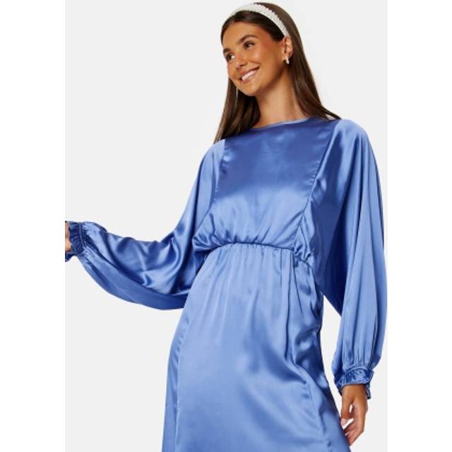 Bubbleroom Occasion Khrista Satin Dress Blue 4XL