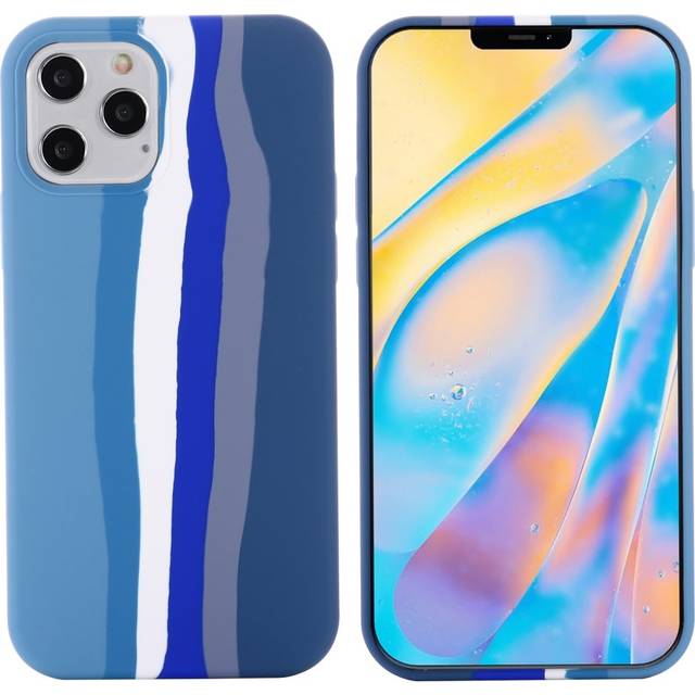 iPhone 13 Pro Skal Silikon - Blå Regnbåge