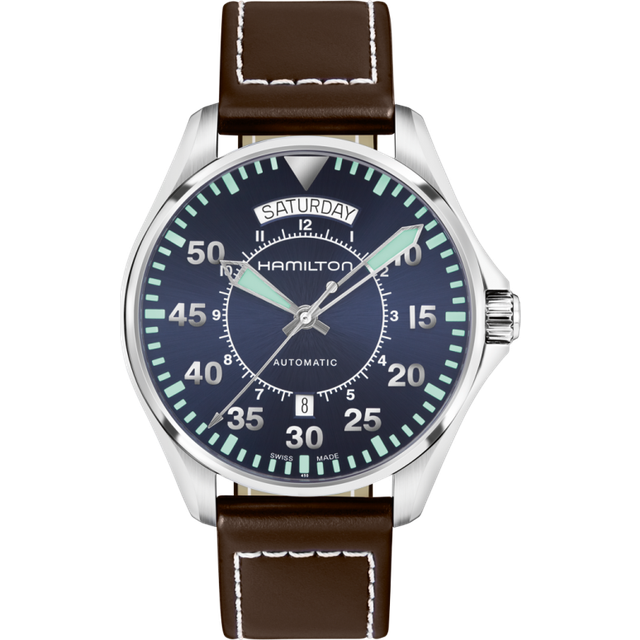 Hamilton Watch Khaki Aviation Pilot Day Date Auto D - Blue