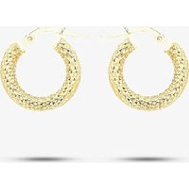 9ct Gold Diamond Cut Hoop Earrings 1.53.0319