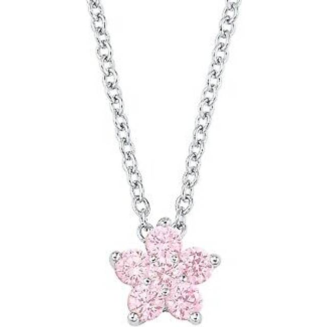 Silverhalsband - rosa stjärna