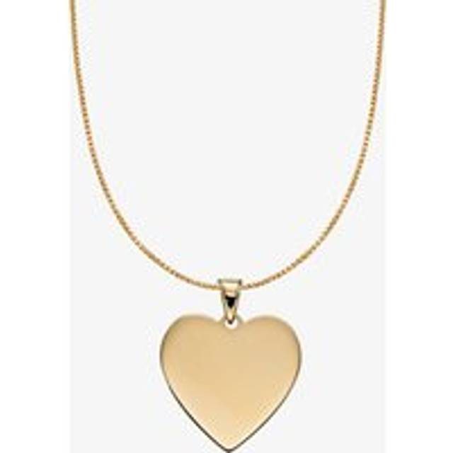 9ct Yellow Gold Plain Heart Necklace GP2237 GN141