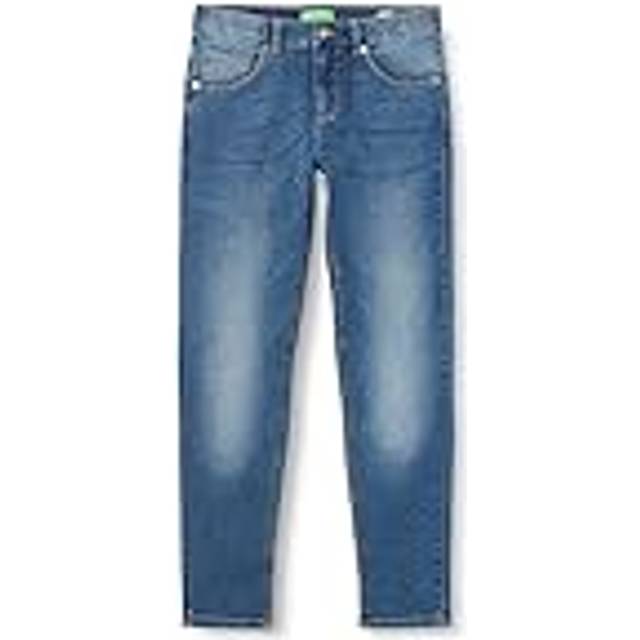 Benetton Blue Denim Kids Slim-fit Mid-rise Stretch-denim Jeans 6-14 Years 8-9 - BLUE DENIM