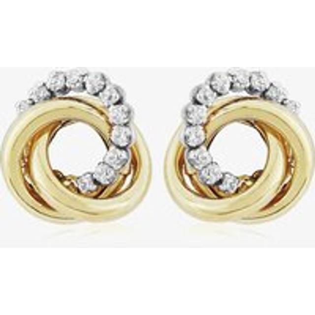 9ct Cubic Zirconia Open Knot Studs SE569 - Gold