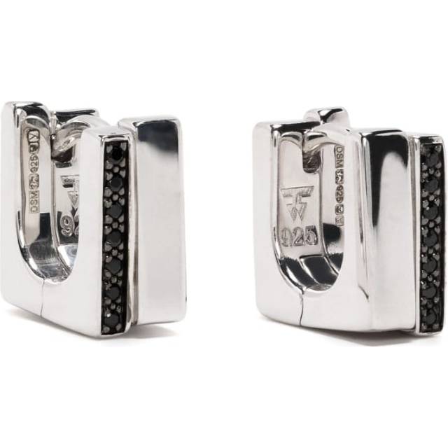 Tom Wood - sterling silver Step spinel huggie earrings - unisex - Silver/Sterling Silver - One Size