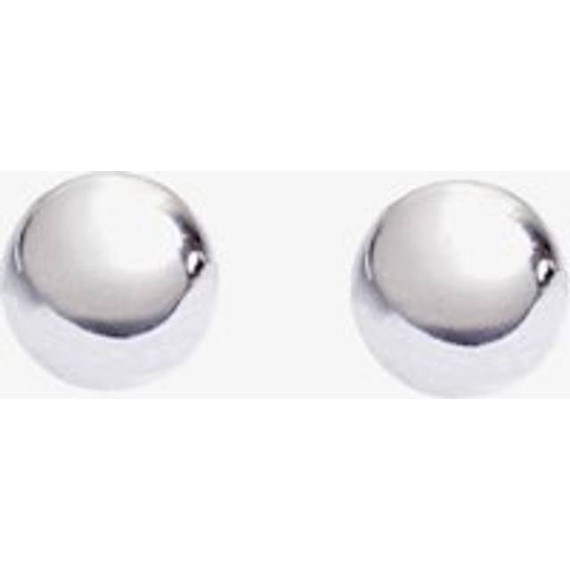 9ct White Gold Plain 5mm Ball Stud Earrings SE105 - Silver