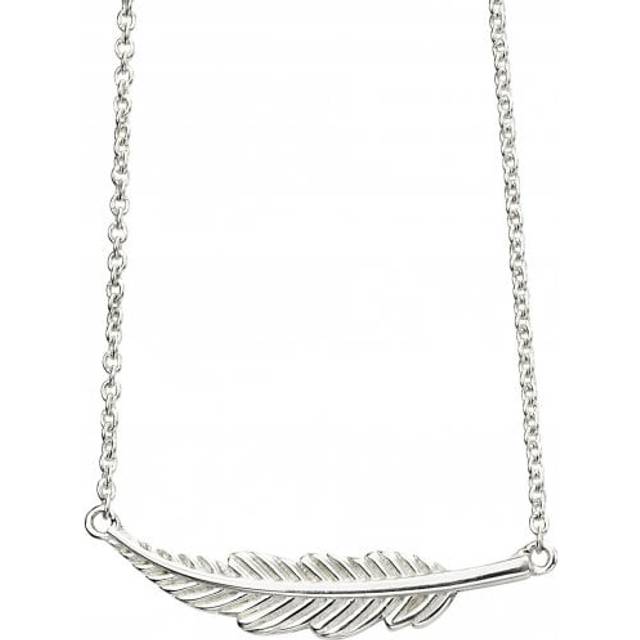 Sterling Silver Small Feather Necklace N4382