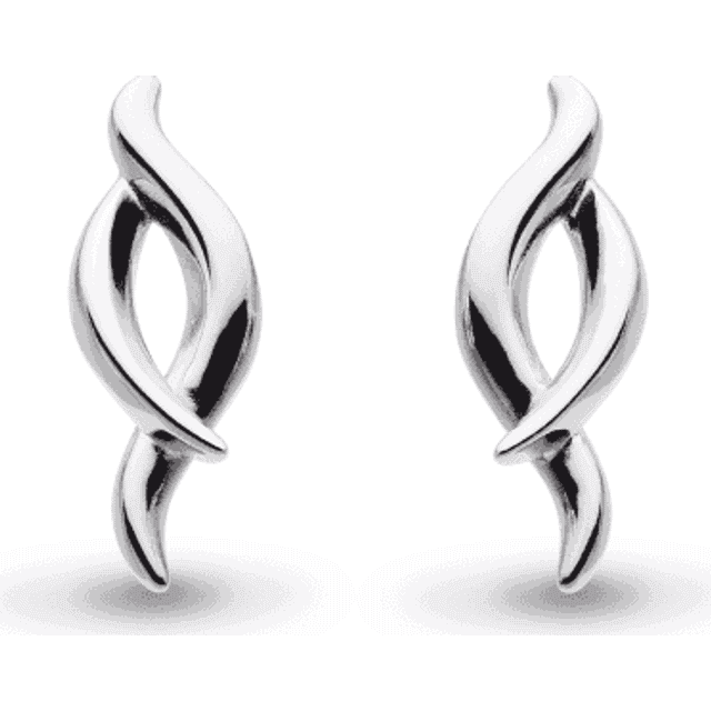 Entwine Twine Rhodium Plated Stud Earrings 40223RP