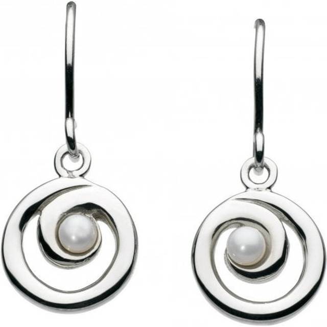 Dew Sterling Silver Freshwater Pearl Spiral Drop Earrings 58007FP001