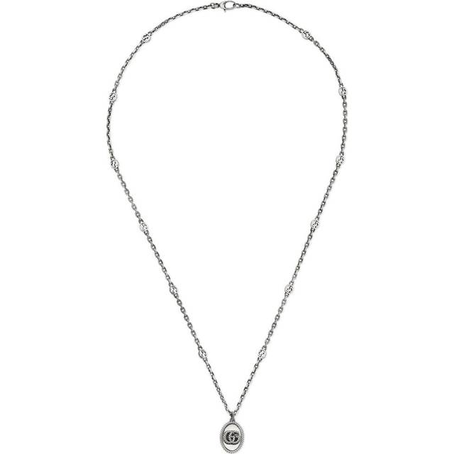 Gucci GG Marmont Sterling Silver Double G Necklace D - Silver