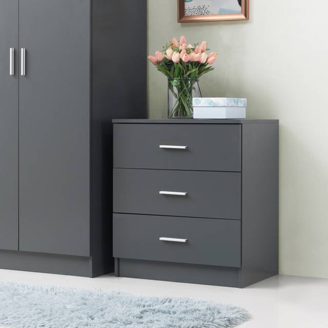 Rio Costa 3 Drawer Chest - Dark Grey, Grey