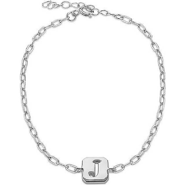 Tuscany Silver Sterling Silver Initial Bracelet 8mm x 9mm
