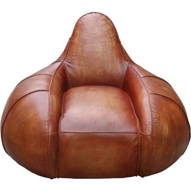 Vintage Art Deco Handmade Armchair Distressed Brown Leather - 1 Seater/Chair
