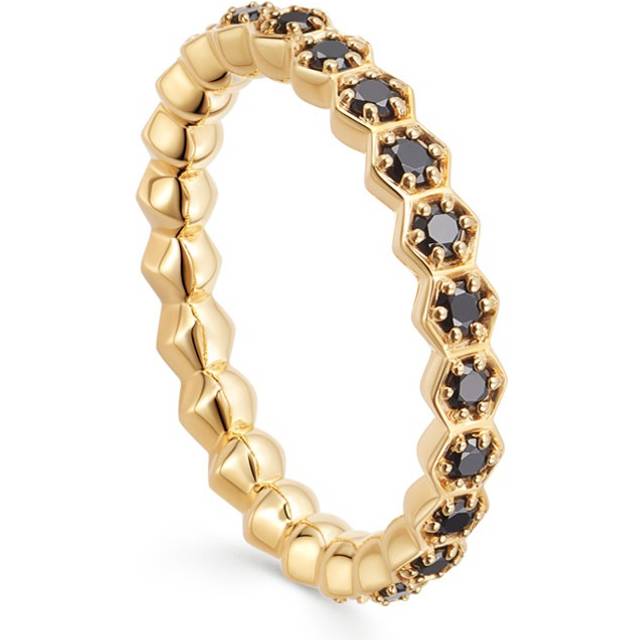 Gold Deco Black Spinel Eternity Ring