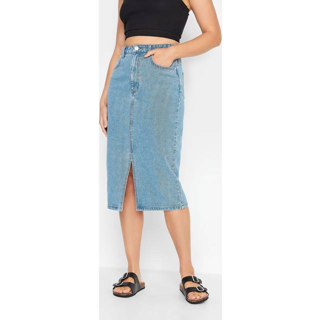 Lts Tall Blue Denim Midi Skirt 16 Lts | Tall Women's Midi Skirts