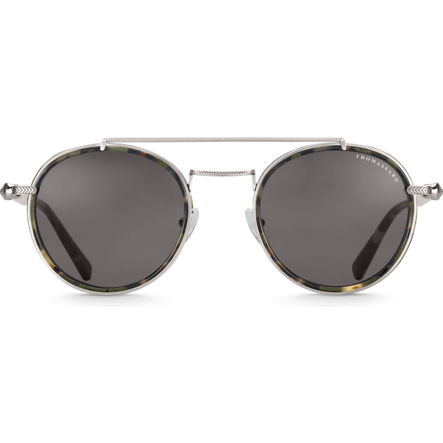Thomas Sabo Sunglasses Johnny panto skull Havana black E0005-142-106-A - anthracite/grey/green