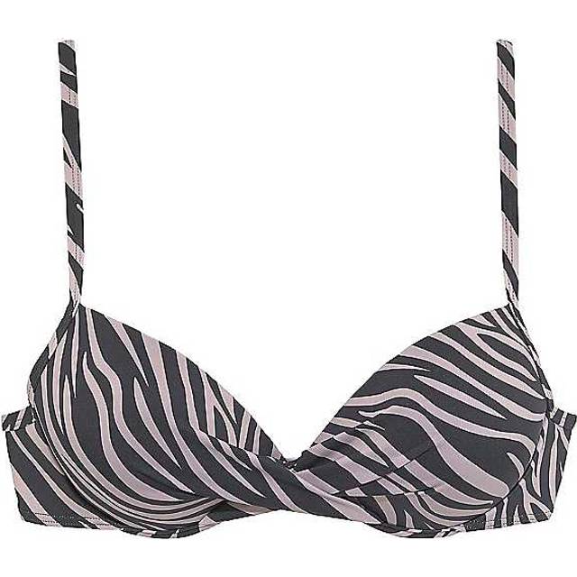 LASCANA Zebra Print Push-Up Bikini Top