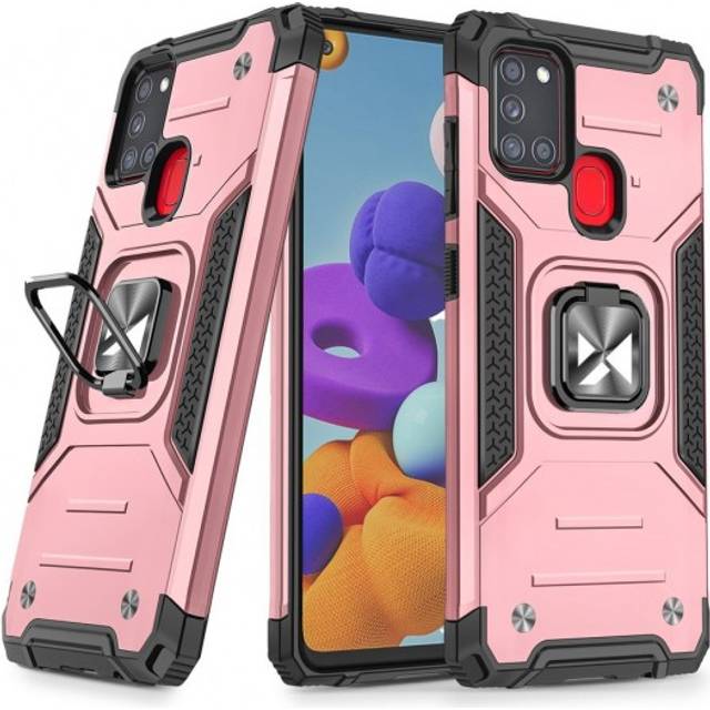 Samsung Galaxy A21s Skal - Armour Rosa Med Ring